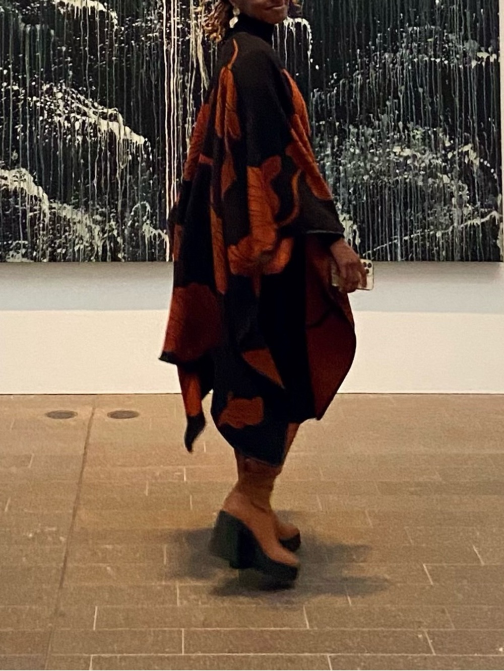 Marc New York Soft Wrap Shawl – One Size, Black & Rust Floral